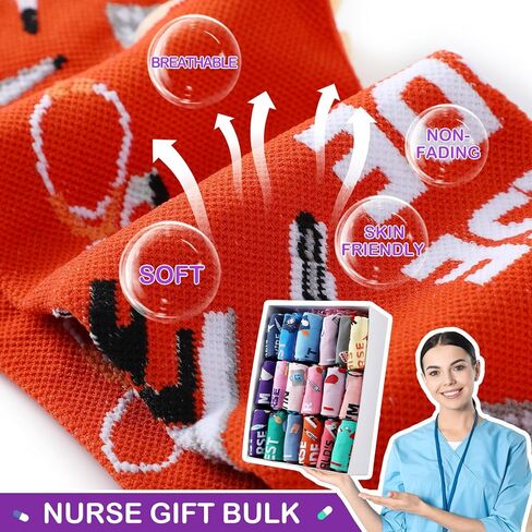 20 Pairs Nurse Compression Socks for Women Circulation 15-20 Mmhg Ankle Compression Socks Novelty Funny Nurse Week Graduation Gifts for Nursing School Medical Assistant Appreciation Gifts in Kuwait