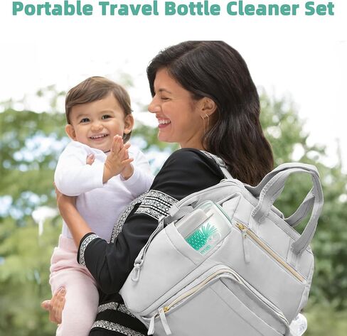 Electric Bottle Brush Cleaner, Rechargable Electric Baby Bottle Brush for Travel, Waterproof Electric Bottle Cleaner Set with Nipple & Straw Brush, Perfect Essentials Gift for Mom After Birth, Green in Saudi Arabia