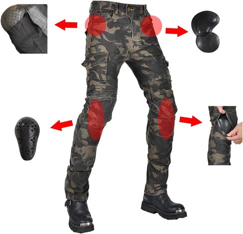 Motorcycle Pants Motorbike Riding Denim Jeans Biker Motocross Pants with CE Removable Armored for Men in Saudi Arabia