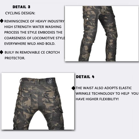 Motorcycle Pants Motorbike Riding Denim Jeans Biker Motocross Pants with CE Removable Armored for Men in Saudi Arabia