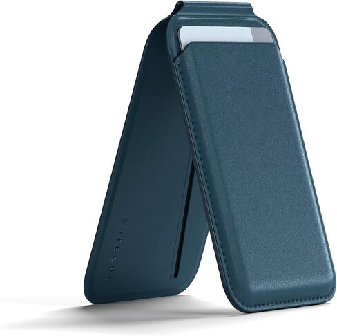 Satechi Magnetic Magsafe Wallet, Double Flap Stand Card Holder, 4 Slots with Front NFC Pass-Through, Adjustable Phone Attachment for iPhone 17/16/15/14/13/12, Travel Accessory in Kuwait