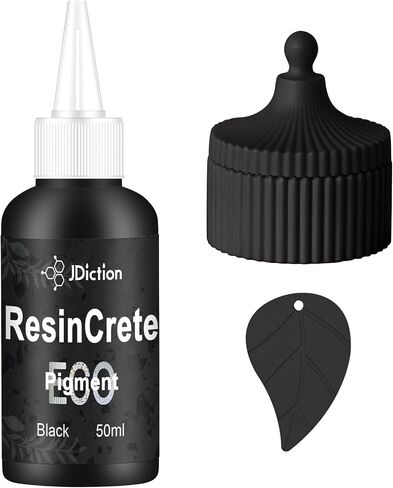 صبغة جي ديكشن راتنج كريت سوداء، 50 مل صبغة راتنج كريت عالية التركيز لصناعة المجوهرات بنفسك، لون زاهٍ وجودة ممتازة سهلة الاستخدام للطلاء، الحرف اليدوية - 50 مل لون أسود in Kuwait