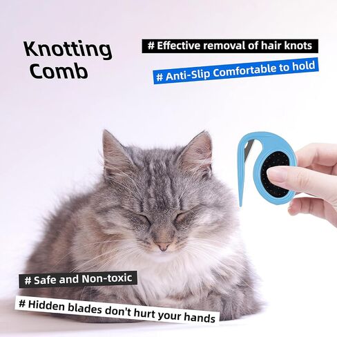 2 Pcs Knotting Comb for Cats Dogs, Pet Dog Shedding Brush, Pet Grooming Supplies for Removing Tangled and Grooming Loose Knotted Hair Blue in Saudi Arabia