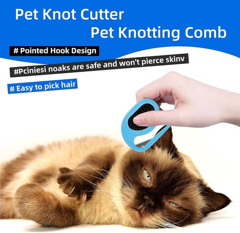 2 Pcs Knotting Comb for Cats Dogs, Pet Dog Shedding Brush, Pet Grooming Supplies for Removing Tangled and Grooming Loose Knotted Hair Blue in Saudi Arabia