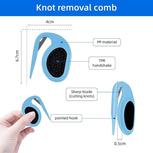 2 Pcs Knotting Comb for Cats Dogs, Pet Dog Shedding Brush, Pet Grooming Supplies for Removing Tangled and Grooming Loose Knotted Hair Blue in Saudi Arabia
