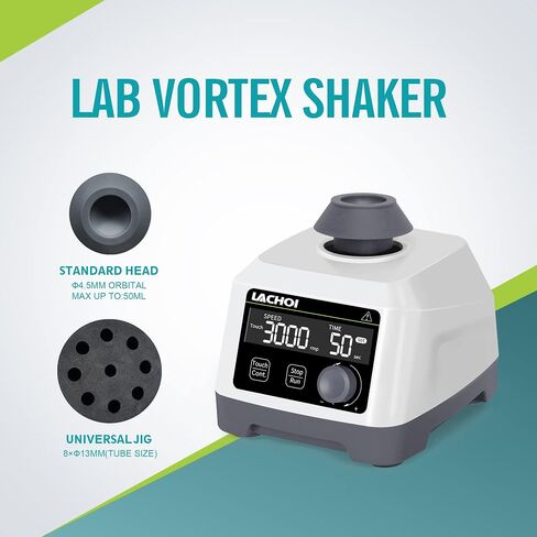 Mini Vortex Paint Mixer Speed 100-3000rpm Lab Vortex Shaker with LCD Display, Touch & Continuous Function Orbital Diameter 4.5mm Laboratory Vortex Shaker Mixer Acrylic Paints Nail Polish in Saudi Arabia