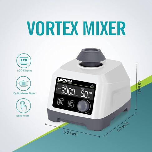 Mini Vortex Paint Mixer Speed 100-3000rpm Lab Vortex Shaker with LCD Display, Touch & Continuous Function Orbital Diameter 4.5mm Laboratory Vortex Shaker Mixer Acrylic Paints Nail Polish in Saudi Arabia