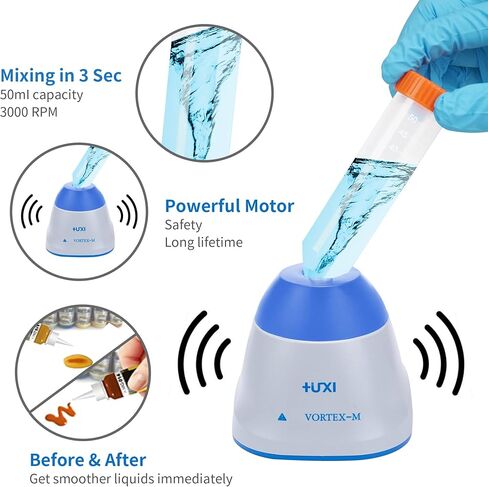 خلاط دوامي + خلاط دوامي صغير من UXI 3000 دورة في الدقيقة، شاكر دوامي محمول مع وظيفة اللمس لطلاء الأظافر، ومواد لاصقة للرموش، وطلاءات أكريليك، واهتزاز حبر الوشم، وأنابيب اختبار وأنابيب طرد مركزي 60 مل in Kuwait