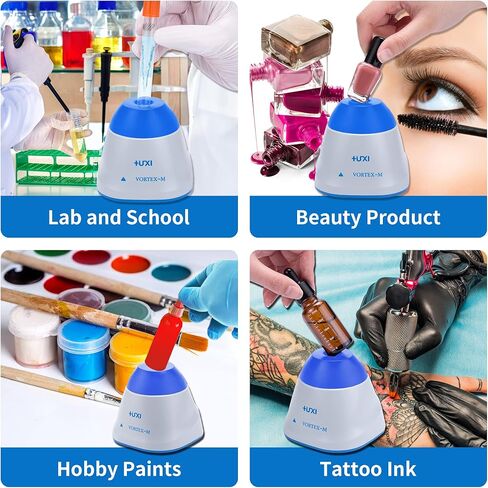 خلاط دوامي + خلاط دوامي صغير من UXI 3000 دورة في الدقيقة، شاكر دوامي محمول مع وظيفة اللمس لطلاء الأظافر، ومواد لاصقة للرموش، وطلاءات أكريليك، واهتزاز حبر الوشم، وأنابيب اختبار وأنابيب طرد مركزي 60 مل in Kuwait