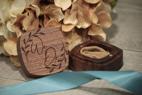 We Do Ring Box, Wooden Ring Bearer Box, Proposal Ring Box (Wreath Design) in Saudi Arabia