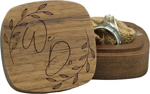 We Do Ring Box, Wooden Ring Bearer Box, Proposal Ring Box (Wreath Design) in Saudi Arabia