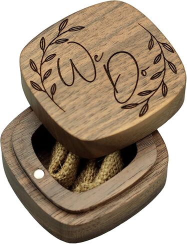We Do Ring Box, Wooden Ring Bearer Box, Proposal Ring Box (Wreath Design) in Saudi Arabia
