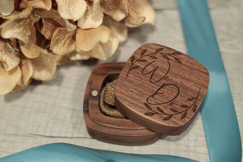 We Do Ring Box, Wooden Ring Bearer Box, Proposal Ring Box (Wreath Design) in Saudi Arabia