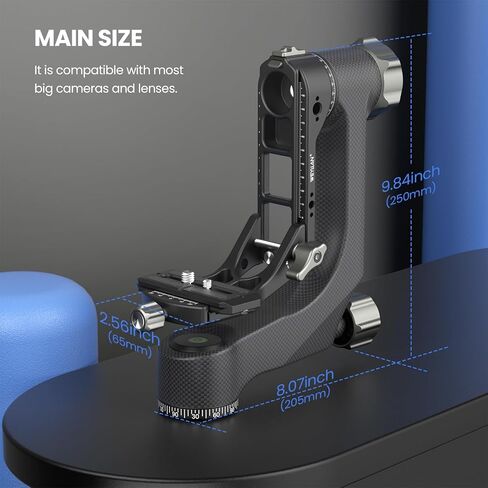 رأس ثلاثي القوائم من ألياف الكربون PH8، رأس انحراف احترافي عالي التحمل لكاميرا DSLR بعدسة مقربة يصل وزنها إلى 33.1 رطل/15 كجم، تصوير بانورامي سلس 360 درجة مع لوحة إطلاق سريعة من Arca Swiss in Kuwait