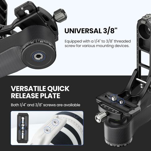 رأس ثلاثي القوائم من ألياف الكربون PH8، رأس انحراف احترافي عالي التحمل لكاميرا DSLR بعدسة مقربة يصل وزنها إلى 33.1 رطل/15 كجم، تصوير بانورامي سلس 360 درجة مع لوحة إطلاق سريعة من Arca Swiss in Kuwait