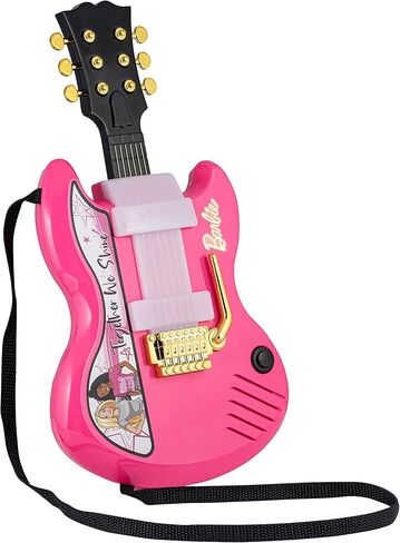 جيتار eKids Barbie Kids مع موسيقى مدمجة وبار Whammy Bar، لعبة جيتار موسيقية لمحبي ألعاب Barbie للفتيات in Saudi Arabia