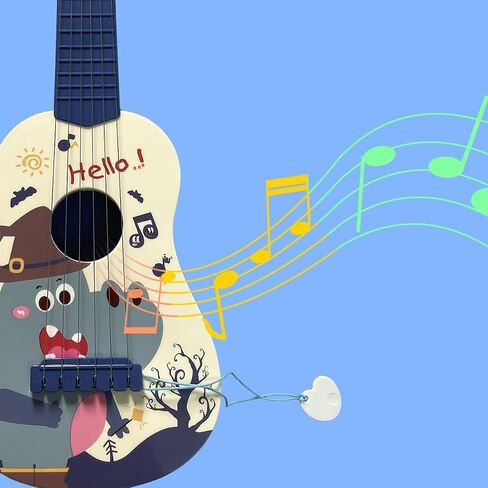 لعبة جيتار للأطفال من WEY&FLY مكونة من 6 أوتار، للأطفال الصغار للأولاد، قافية جيتار لطيفة، آلة موسيقية تنموية، لعبة تعليمية جيتار كوكو للأطفال الصغار باللون الأزرق in Saudi Arabia
