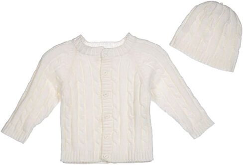 Baby Dove Newborn Cable Knit Cardigan & Beanie - Baby Gift Set in Saudi Arabia