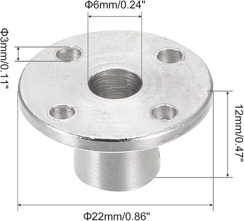 MECCANIXITY 4 قطع موصل اقتران شفة 6 مم، تركيبات محور العمود لمحركات نموذج RC DIY، مع 8 قطع برغي تثبيت 2 قطعة مفتاح ربط سداسي M1.5 in Saudi Arabia