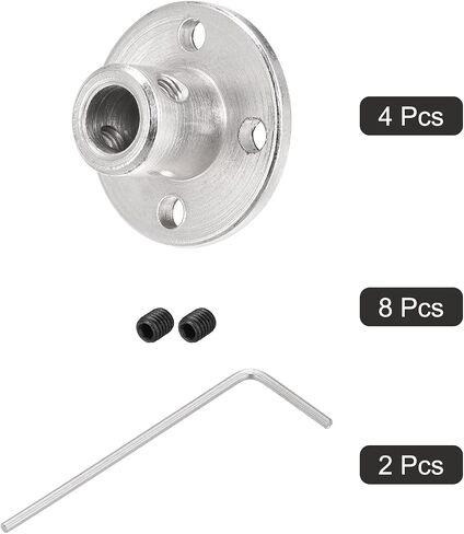 MECCANIXITY 4 قطع موصل اقتران شفة 6 مم، تركيبات محور العمود لمحركات نموذج RC DIY، مع 8 قطع برغي تثبيت 2 قطعة مفتاح ربط سداسي M1.5 in Saudi Arabia