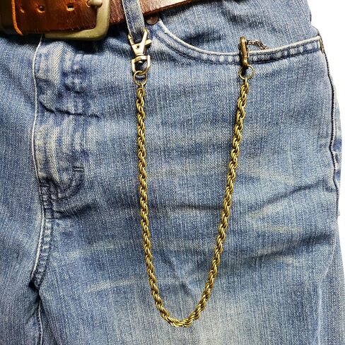 سلاسل ساعة الجيب سلسلة ألبرت سلسلة حبل برونزية مع المشبك جراد البحر دوارة FC77 in Kuwait