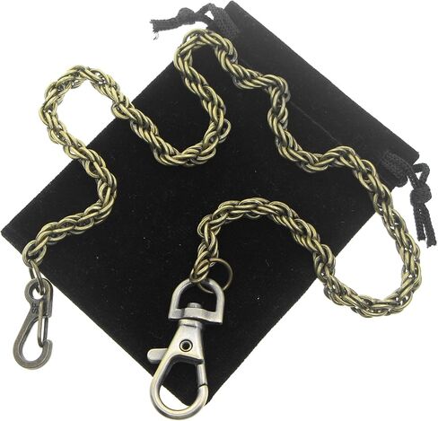 سلاسل ساعة الجيب سلسلة ألبرت سلسلة حبل برونزية مع المشبك جراد البحر دوارة FC77 in Kuwait