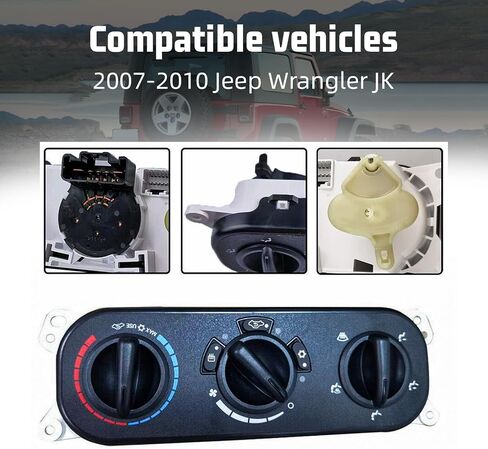 55111840AE A/C سخان تكييف الهواء وحدة تحكم وحدة لوحة التبديل متوافق مع 2007-2010 جيب رانجلر JK in Kuwait