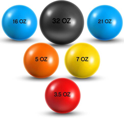 Hungdao 6 Pcs Weighted Plyo Training Balls Variable Plyo Weighted Balls Practice Weighted Baseball Weighted Ball Set for Throwing Pitching Power Improving Accessories, 6 Colors in Saudi Arabia
