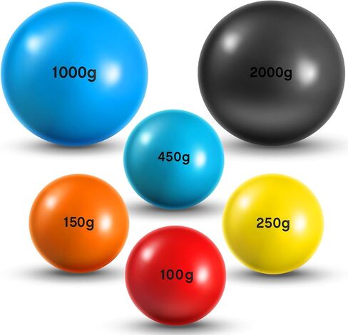 Hungdao 6 Pcs Weighted Plyo Training Balls Variable Plyo Weighted Balls Practice Weighted Baseball Weighted Ball Set for Throwing Pitching Power Improving Accessories, 6 Colors in Saudi Arabia