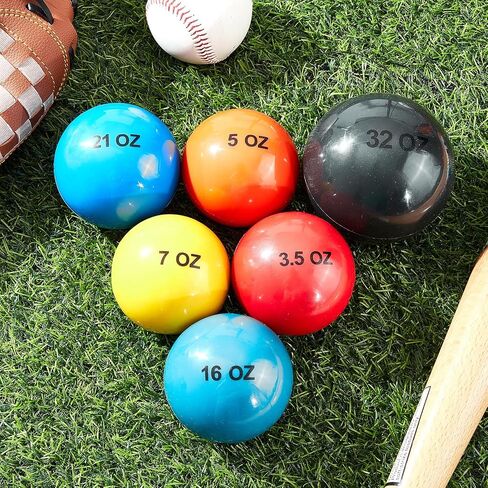 Hungdao 6 Pcs Weighted Plyo Training Balls Variable Plyo Weighted Balls Practice Weighted Baseball Weighted Ball Set for Throwing Pitching Power Improving Accessories, 6 Colors in Saudi Arabia