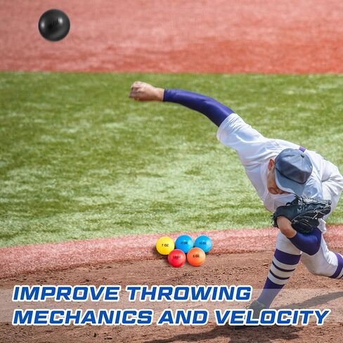 Hungdao 6 Pcs Weighted Plyo Training Balls Variable Plyo Weighted Balls Practice Weighted Baseball Weighted Ball Set for Throwing Pitching Power Improving Accessories, 6 Colors in Saudi Arabia
