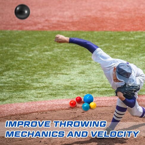 Hungdao 6 Pcs Weighted Plyo Training Balls Variable Plyo Weighted Balls Practice Weighted Baseball Weighted Ball Set for Throwing Pitching Power Improving Accessories, 6 Colors in Saudi Arabia