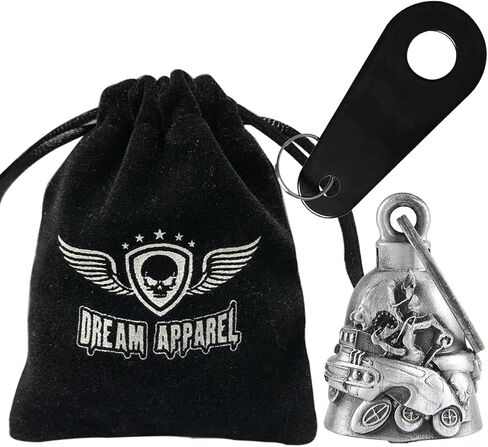 جرس الدراجة النارية من Dream Apparel لسائقي الدراجات النارية والنساء والرجال مع شماعة، جرس راكبي الدراجات النارية للراكبين، ملحقات جرس ركوب الدراجات النارية لحسن الحظ in Saudi Arabia
