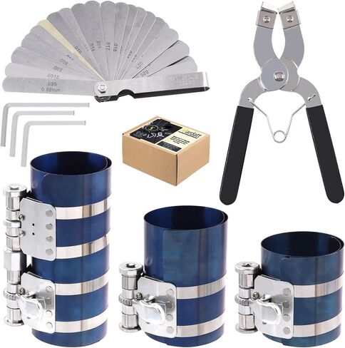 مجموعة أدوات ضاغط حلقة المكبس 8 قطع 3 بوصة 4 بوصة 6 بوصة مع كماشة حلقة المكبس ومقياس ملمس من الفولاذ المقاوم للصدأ، أداة ضاغط حلقة مكبس محرك السيارة لجنرال موتورز in Kuwait