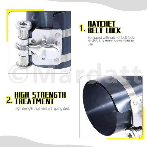 مجموعة أدوات ضاغط حلقة المكبس 8 قطع 3 بوصة 4 بوصة 6 بوصة مع كماشة حلقة المكبس ومقياس ملمس من الفولاذ المقاوم للصدأ، أداة ضاغط حلقة مكبس محرك السيارة لجنرال موتورز in Kuwait