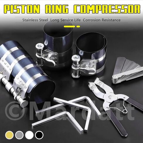 مجموعة أدوات ضاغط حلقة المكبس 8 قطع 3 بوصة 4 بوصة 6 بوصة مع كماشة حلقة المكبس ومقياس ملمس من الفولاذ المقاوم للصدأ، أداة ضاغط حلقة مكبس محرك السيارة لجنرال موتورز in Kuwait