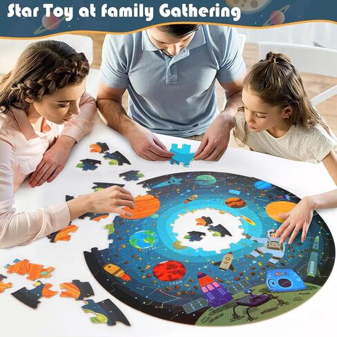 Floor Puzzles for Kids Ages 4-8, 71 Piece Dinosaur Large Jigsaw Puzzle for Kids Ages 4-8, Round Toddler Puzzles Preschool Learning Educational Toys Gift for Boys Girls in Saudi Arabia