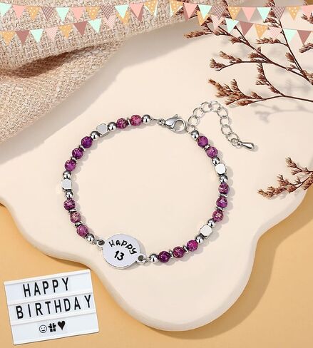 6-21 Year Old Girl Birthday Gifts, Tiny Gemstone Bracelet Happy Birthday Gifts for Girls Daughter Granddaughter Niece Sister Best Friend with Meaningful Gift Card in Saudi Arabia