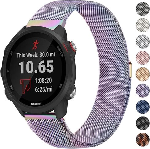 Meliya for Garmin Forerunner 245 Band Forerunner 55 Band، 20 مم سوار بديل معدني من الفولاذ المقاوم للصدأ لساعة Galaxy Watch 6/5/4 Forerunner 165 Forerunner 158 Vivoactive 3 Vivoactive 5 Band in Saudi Arabia
