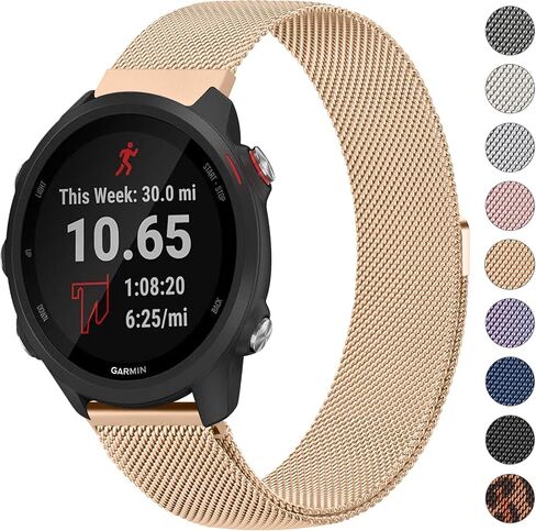 Meliya for Garmin Forerunner 245 Band Forerunner 55 Band، 20 مم سوار بديل معدني من الفولاذ المقاوم للصدأ لساعة Galaxy Watch 6/5/4 Forerunner 165 Forerunner 158 Vivoactive 3 Vivoactive 5 Band in Kuwait