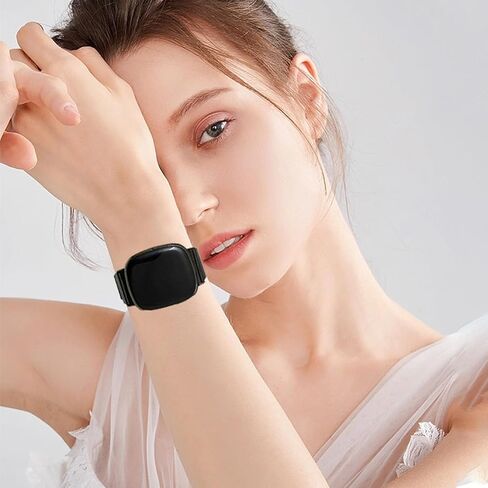 عبوتان من الأربطة المعدنية المتوافقة مع Fit bit Versa 3 /Fit bit Versa 4 /Fit bit Sense 2 /Fit bit Sense Bands للنساء والرجال، حزام بديل معدني قابل للتعديل من الفولاذ المقاوم للصدأ لـ Versa 3/Fit bit Sense in Kuwait