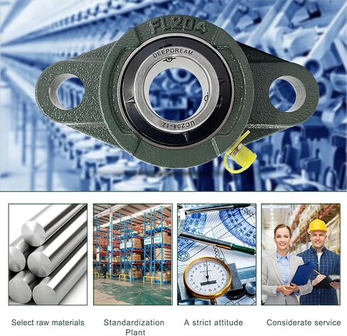قطعتان من محامل كتلة الوسادة DEEPDREAM UCFL204-12، تجويف 3/4 بوصة، 2 محامل شفة مسمار، محاذاة ذاتية in Kuwait