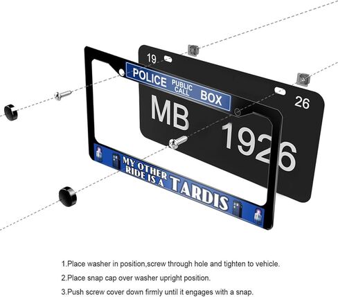 Dr. Who My Other Ride is a Tardis Public Call Box إطار لوحة ترخيص أسود مخصص معدني مقاس 12 بوصة × 6 بوصة in Kuwait