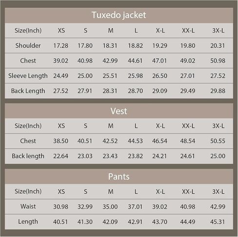 Rogers & Morris Tuxedo Suits for Men Solid 3 Piece Regular Fit Formal Set Peak Lapels One Button Jacket Vest Pants in Saudi Arabia