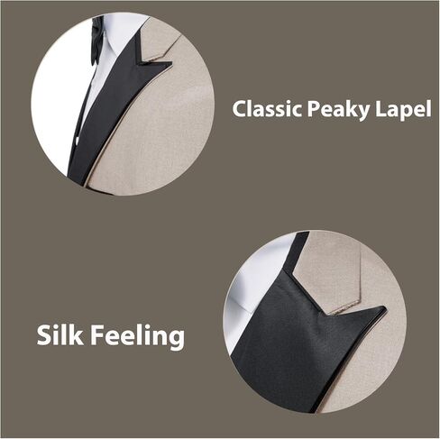 Rogers & Morris Tuxedo Suits for Men Solid 3 Piece Regular Fit Formal Set Peak Lapels One Button Jacket Vest Pants in Saudi Arabia