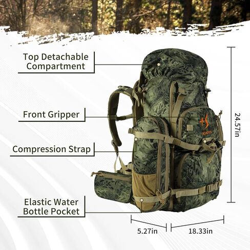 حقيبة ظهر للصيد مع حقيبة صيد يومية لحجرة اللحوم مع حامل بندقية قوس مدمج بإطار من الألومنيوم in Kuwait