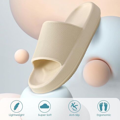Cloud Slippers for Women and Men, Pillow Slippers Super Soft, Thick Sole Slides for Women with Anti-Skid Sole in Saudi Arabia