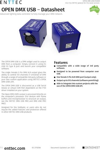 ENTTEC 70303 واجهة DMX مفتوحة ومحول SIRS-E 70029 5P ذكر إلى 3P أنثى (حزمة) - نموذج مستوى الدخول in Saudi Arabia
