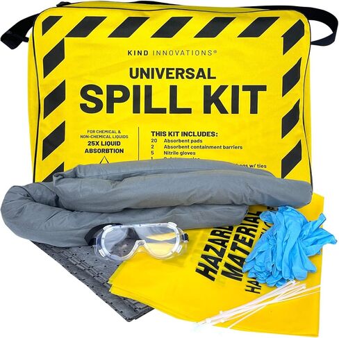 مجموعة أدوات الانسكاب العالمية لامتصاص الزيت والماء، مجموعة مكونة من 33 قطعة، مجموعة انسكابات الطرق الوعرة، مجموعة الانسكابات البيولوجية، مجموعة الانسكابات الكيميائية، مجموعة انسكابات الزيت، مجموعة تنظيف البول والقيء، الدم in Kuwait