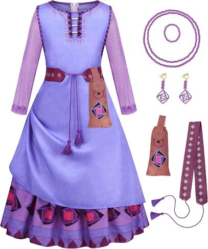 زي Wish Asha للفتيات، فستان الأميرة آشا للأطفال، زي حفلات الهالوين التنكرية وأعياد الميلاد in Kuwait